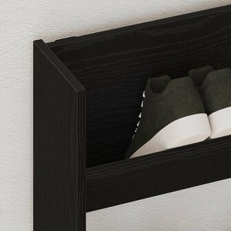Wand Schoenenkast met plank 2 pcs Zwart eiken 80 x 18 x 90 cm 4