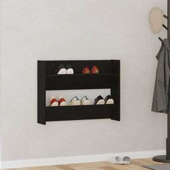 Wand Schoenenkast met plank Anders Zwart eiken Bewerkt hout 1