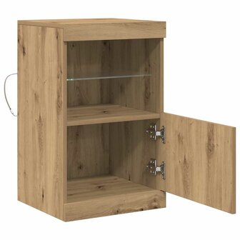 Dressoir artisanaal eikenkleurig 41 x 37 x 67 cm Bewerkt hout 7