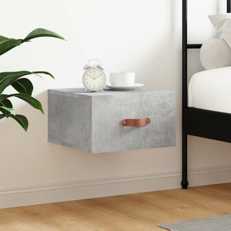 Nachtkastje wandgemonteerd 35x35x20 cm betongrijs 1