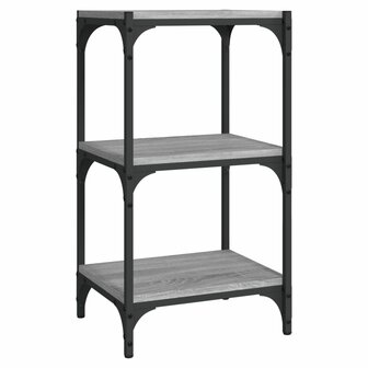 Boekenkast 40x33x70,5 cm hout en staal grijs sonoma eikenkleur 2
