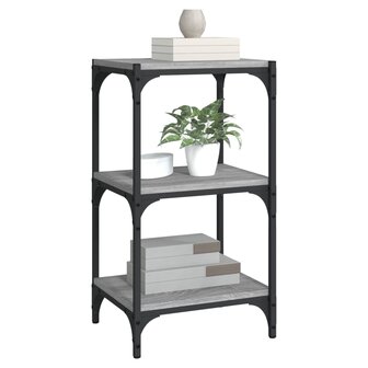 Boekenkast 40x33x70,5 cm hout en staal grijs sonoma eikenkleur 4