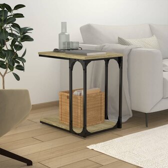 Bijzettafel 50x35x52 cm bewerkt hout sonoma eikenkleurig 1