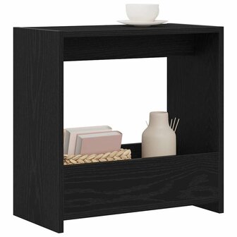 Bijzettafel Zwart eiken 50 x 26 x 50 cm Bewerkt hout 3