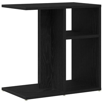 Bijzettafel Zwart eiken 50 x 30 x 50 cm Bewerkt hout 5