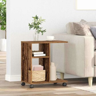 Bijzettafel met plank Oud hout 50 x 30 x 55 cm Bewerkt hout 1