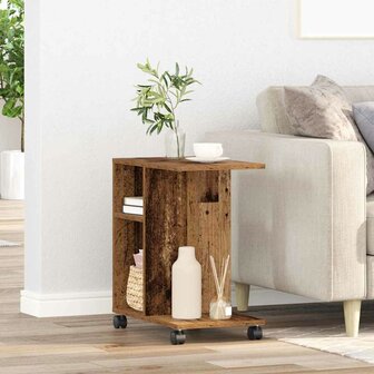 Bijzettafel met plank Oud hout 50 x 30 x 55 cm Bewerkt hout 4