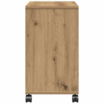 Bijzettafel met plank artisanaal eikenkleurig 50 x 30 x 55 cm 7