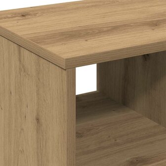 Bijzettafel met plank artisanaal eikenkleurig 50 x 30 x 55 cm 8