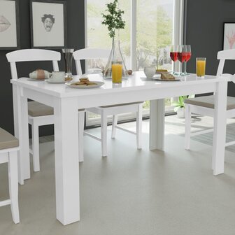 Eettafel 140x80x75 cm wit 1