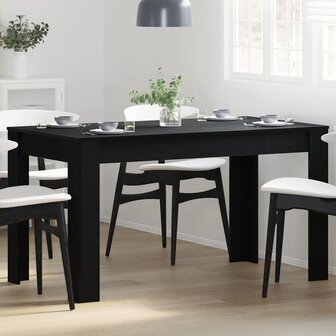 Eettafel Zwart eiken 140 x 74.5 x 76 cm Bewerkt hout 1