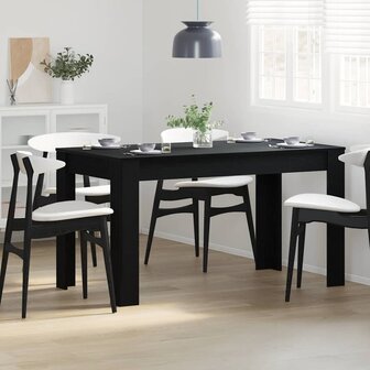 Eettafel Zwart eiken 140 x 74.5 x 76 cm Bewerkt hout 4