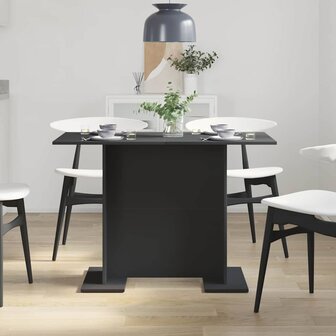 Eettafel Zwart 110 x 60 x 75 cm Bewerkt hout 4
