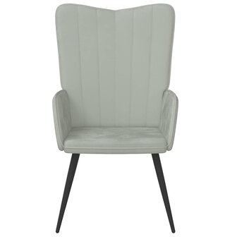 Relaxstoel fluweel lichtgrijs 3