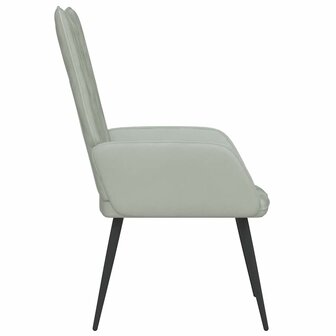 Relaxstoel fluweel lichtgrijs 4
