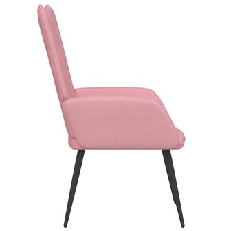 Relaxstoel fluweel roze 4
