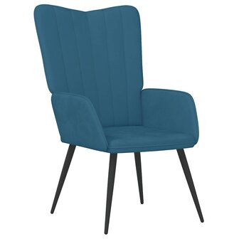Relaxstoel fluweel blauw 2