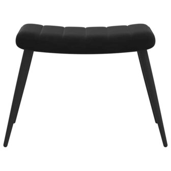 Relaxstoel met voetenbank fluweel zwart 9