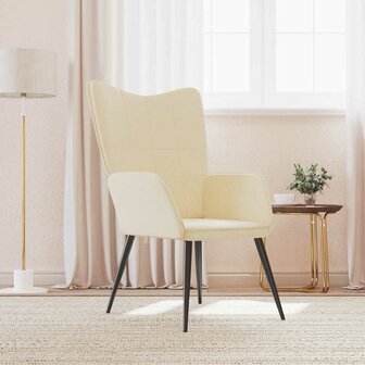 Relaxstoel stof cr&egrave;mekleurig 1