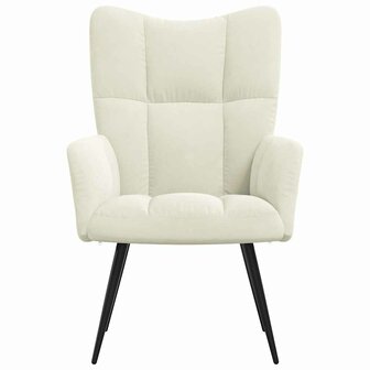 Relaxstoel fluweel cr&egrave;mewit 3