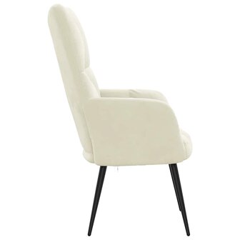 Relaxstoel fluweel cr&egrave;mewit 4