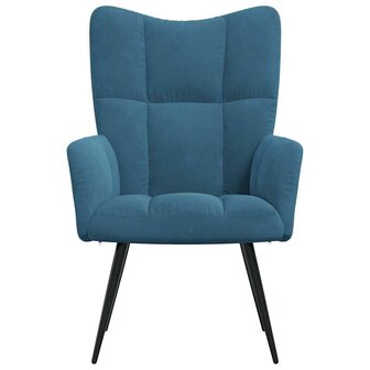 Relaxstoel fluweel blauw 3