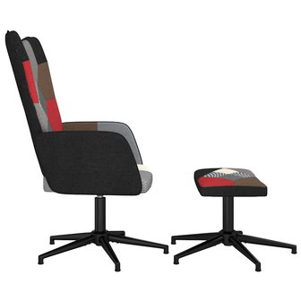 Relaxstoel met voetenbank patchwork stof 4