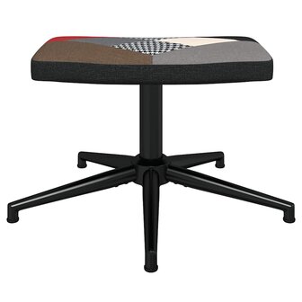 Relaxstoel met voetenbank patchwork stof 7