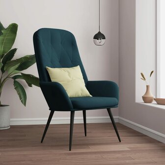 Relaxstoel fluweel blauw 1