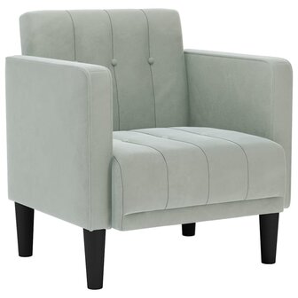 Fauteuil met armleuningen Lichtgrijs 53 cm Fluweel 2