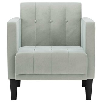 Fauteuil met armleuningen Lichtgrijs 53 cm Fluweel 3