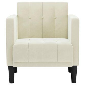 Fauteuil met armleuningen cr&egrave;me 53 cm fluweel 3