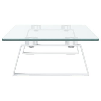Monitorstandaard 60x20x8 cm gehard glas en metaal wit 5