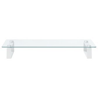 Monitorstandaard 60x35x8 cm gehard glas en metaal wit 4