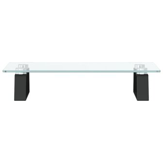 Monitorstandaard 40x20x8 cm gehard glas en metaal zwart 4