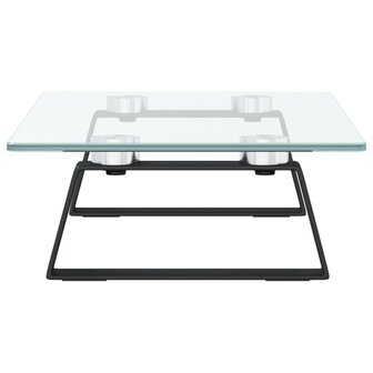 Monitorstandaard 40x20x8 cm gehard glas en metaal zwart 5
