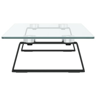 Monitorstandaard 60x20x8 cm gehard glas en metaal zwart 5