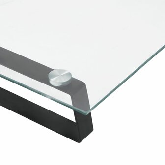 Monitorstandaard 60x20x8 cm gehard glas en metaal zwart 7