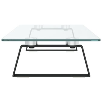 Monitorstandaard 80x20x8 cm gehard glas en metaal zwart 5