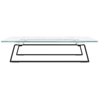 Monitorstandaard 40x35x8 cm gehard glas en metaal zwart 5