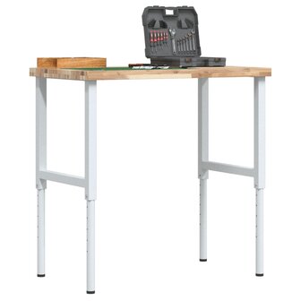 Werkbank rechthoekig 100x60x(73-99,5) cm massief acaciahout 1