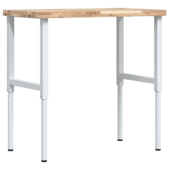 Werkbank rechthoekig 100x60x(73-99,5) cm massief acaciahout 7