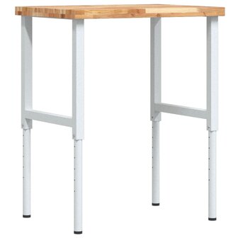 Werkbank rechthoekig 80x60x(73-99,5) cm massief acaciahout 7