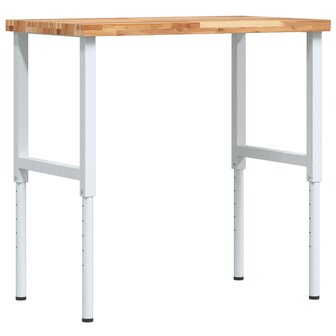 Werkbank rechthoekig 100x60x(73-99,5) cm massief acaciahout 7
