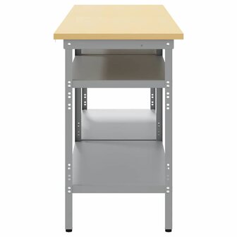Werkbankset met plank 2 pcs Grijs 200 x 55 x 85 cm Staal 6