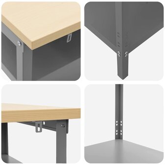 Werkbankset met plank 2 pcs Grijs 200 x 55 x 85 cm Staal 7