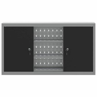 Gereedschapskast met plank Zwart en grijs 100 x 20 x 55 cm 7