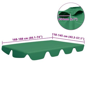 Vervangingsluifel voor schommelbank 188/168x145/110 cm groen 6
