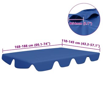 Vervangingsluifel voor schommelbank 188/168x145/110 cm blauw 6