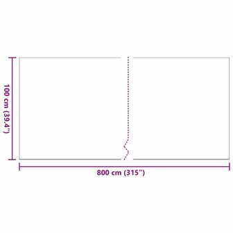 Kunstgras Zwart 8 x 1 m Polypropyleen 9